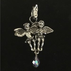 🌹HOST PICK🌹KIRKS FOLLY SILVER CHERUB CHARM W/PURPLE CRYSTAL/SAFETY LATCH CHARM